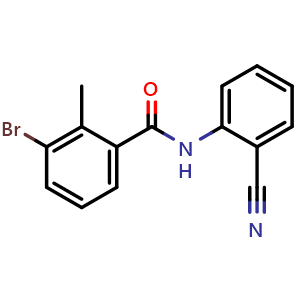 Chemical structure of 3-Bromo-N-(2-cyanophenyl)-2-methylbenzamide , CAS 1363165-97-2, AChemBlock V145866