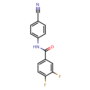 Chemical structure of N-(4-Cyanophenyl)-3,4-difluorobenzamide , CAS 1007802-68-7, AChemBlock V145869