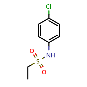 Chemical structure of N-(4-Chlorophenyl)ethanesulfonamide , CAS 60901-27-1, AChemBlock V145882