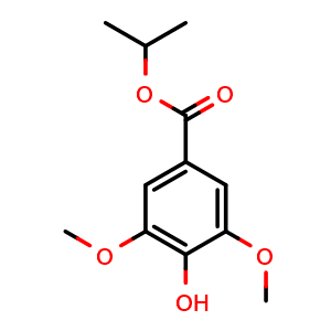 Chemical structure of Isopropyl 4-Hydroxy-3,5-dimethoxybenzoate , CAS 858131-80-3, AChemBlock V145883