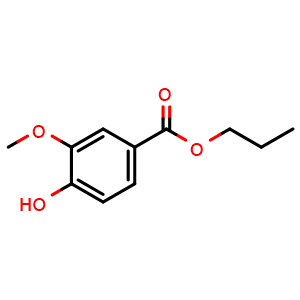 Chemical structure of Propyl 4-Hydroxy-3-methoxybenzoate , CAS 6273-95-6, AChemBlock V145884