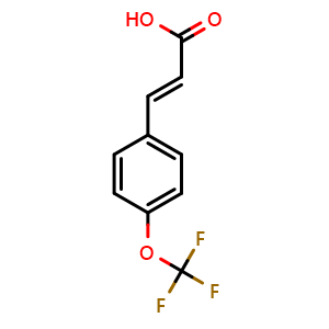 Chemical structure of 4-(Trifluoromethoxy)cinnamic Acid , CAS 783-13-1, AChemBlock V145888