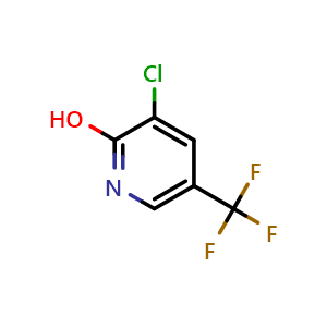 Chemical structure of 3-Chloro-2-hydroxy-5-(trifluoromethyl)pyridine , CAS 76041-71-9, AChemBlock V145893