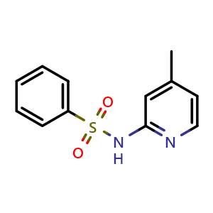 Chemical structure of N-(4-Methyl-2-pyridyl)benzenesulfonamide , CAS 53472-20-1, AChemBlock V145895