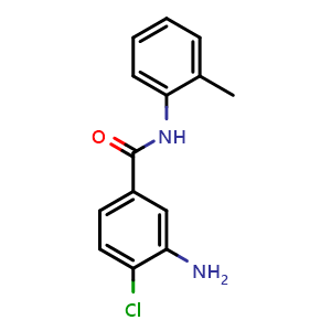 Chemical structure of 3-Amino-4-chloro-N-(o-tolyl)benzamide , CAS 92165-14-5, AChemBlock V145899