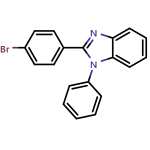 Chemical structure of 2-(4-Bromophenyl)-1-phenyl-1H-benzoimidazole , CAS 2620-76-0, AChemBlock V145907