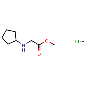 Chemical structure of Methyl 2-(Cyclopentylamino)acetate Hydrochloride , CAS 195877-46-4, AChemBlock V145916