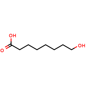Chemical structure of 8-Hydroxyoctanoic Acid , CAS 764-89-6, AChemBlock V145938