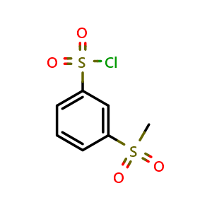 Chemical structure of 3-(Methylsulfonyl)benzenesulfonyl Chloride , CAS 5335-40-0, AChemBlock V145947