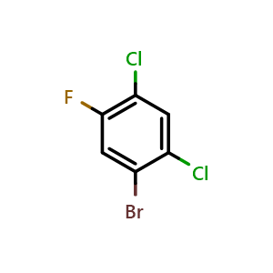 Chemical structure of 2,4-Dichloro-5-fluorobromobenzene , CAS 1481-63-6, AChemBlock V145954