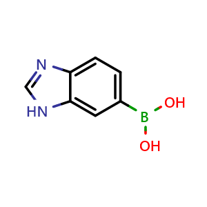 Chemical structure of 1H-Benzimidazole-6-boronic Acid , CAS 1228183-22-9, AChemBlock V145973