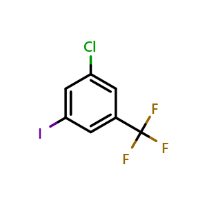 Chemical structure of 3-Chloro-5-iodobenzotrifluoride , CAS 1189352-83-7, AChemBlock V145974