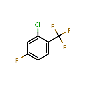 Chemical structure of 2-Chloro-4-fluorobenzotrifluoride , CAS 94444-58-3, AChemBlock V145979