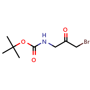 Chemical structure of 3-(Boc-amino)-1-bromo-2-propanone , CAS 72072-03-8, AChemBlock V145981