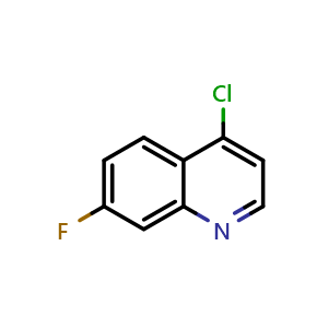Chemical structure of 4-Chloro-7-fluoroquinoline , CAS 391-82-2, AChemBlock V145984