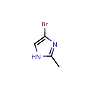 Chemical structure of 4-Bromo-2-methylimidazole , CAS 16265-11-5, AChemBlock V146005