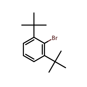 Chemical structure of 2,6-Di-tert-butylbromobenzene , CAS 19715-32-3, AChemBlock V146012