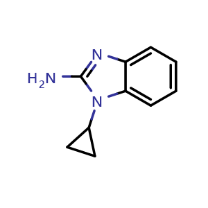 Chemical structure of 2-Amino-1-cyclopropylbenzimidazole , CAS 945021-19-2, AChemBlock V146029