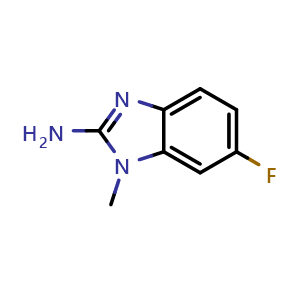 Chemical structure of 2-Amino-6-fluoro-1-methylbenzimidazole , CAS 1248916-44-0, AChemBlock V146030
