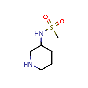 Chemical structure of N-(3-Piperidyl)methanesulfonamide , CAS 944068-21-7, AChemBlock V146031