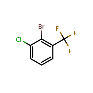 Chemical structure of 2-Bromo-3-chlorobenzotrifluoride , CAS 384-16-7, AChemBlock V146064