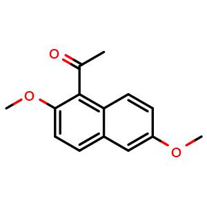 Chemical structure of 1-Acetyl-2,6-dimethoxynaphthalene , CAS 86539-77-7, AChemBlock V146069