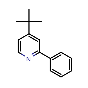 Chemical structure of 4-(tert-Butyl)-2-phenylpyridine , CAS 53911-36-7, AChemBlock V146074