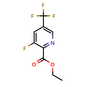 Chemical structure of Ethyl 3-Fluoro-5-(trifluoromethyl)pyridine-2-carboxylate , CAS 207994-07-8, AChemBlock V146075
