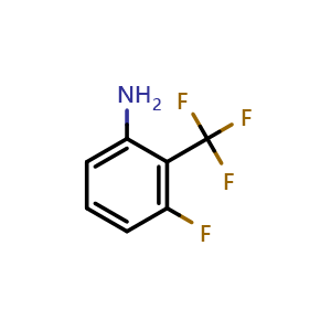 Chemical structure of 3-Fluoro-2-(trifluoromethyl)aniline , CAS 123973-22-8, AChemBlock V146086