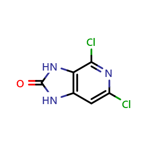 Chemical structure of 4,6-Dichloro-1H-imidazo[4,5-c]pyridin-2(3H)-one , CAS 668268-68-6, AChemBlock V146097