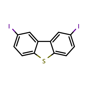 Chemical structure of 2,8-Diiododibenzothiophene , CAS 105404-91-9, AChemBlock V146126