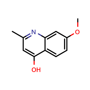 Chemical structure of 4-Hydroxy-7-methoxy-2-methylquinoline , CAS 103624-90-4, AChemBlock V146128