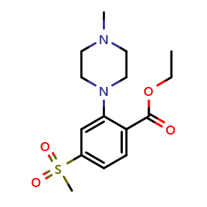 Chemical structure of Ethyl 2-(4-Methyl-1-piperazinyl)-4-(methylsulfonyl)benzoate , CAS 2006277-74-1, AChemBlock V146129
