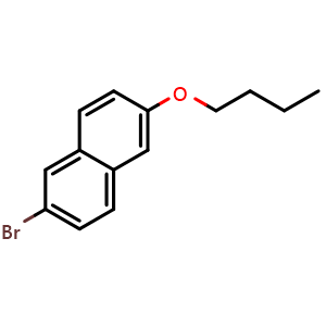 Chemical structure of 2-Bromo-6-butoxynaphthalene , CAS 66217-20-7, AChemBlock V146151