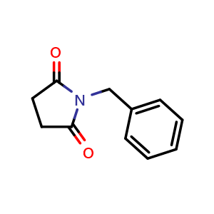 Chemical structure of N-Benzylsuccinimide , CAS 2142-06-5, AChemBlock V146152