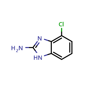 Chemical structure of 4-Chloro-1H-1,3-benzodiazol-2-amine , CAS 701-14-4, AChemBlock V146174