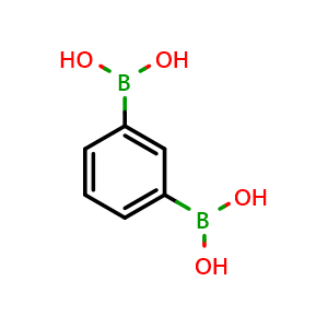 Chemical structure of 1,3-Benzenediboronic Acid , CAS 4612-28-6, AChemBlock V146176