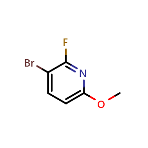 Chemical structure of 3-Bromo-2-fluoro-6-methoxypyridine , CAS 1227599-27-0, AChemBlock V146184