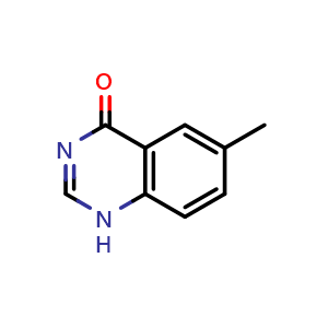 Chemical structure of 6-Methylquinazolin-4(1H)-one , CAS 19181-53-4, AChemBlock V146186