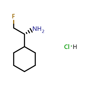 Chemical structure of (R)-1-Cyclohexyl-2-fluoroethylamine Hydrochloride , CAS 2006287-02-9, AChemBlock V146189