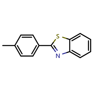 Chemical structure of 2-(4-Methylphenyl)benzothiazole , CAS 16112-21-3, AChemBlock V146197