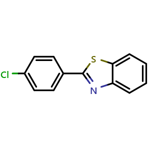 Chemical structure of 2-(4-Chlorophenyl)benzothiazole , CAS 6265-91-4, AChemBlock V146199