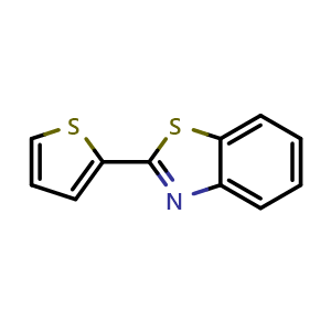 Chemical structure of 2-(2-Thienyl)benzothiazole , CAS 34243-38-4, AChemBlock V146200
