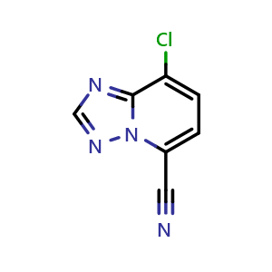 Chemical structure of 8-Chloro-[1,2,4]triazolo[1,5-a]pyridine-5-carbonitrile , AChemBlock V146207