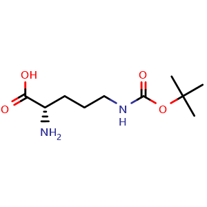 Chemical structure of Ndelta-Boc-L-ornithine , CAS 13650-49-2, AChemBlock V146212