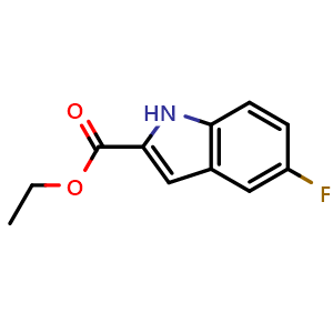 Chemical structure of Ethyl 5-Fluoroindole-2-carboxylate , CAS 348-36-7, AChemBlock V146223