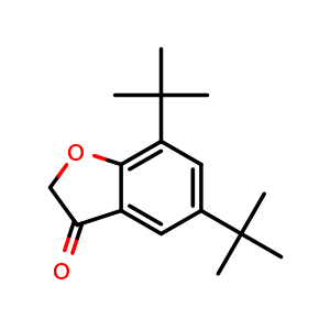 Chemical structure of 5,7-Di-tert-butylbenzofuran-3(2H)-one , CAS 1153450-65-7, AChemBlock V146252