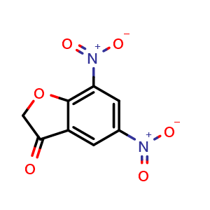 Chemical structure of 5,7-Dinitrobenzofuran-3(2H)-one , CAS 98556-67-3, AChemBlock V146254