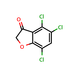 Chemical structure of 4,5,7-Trichlorobenzofuran-3(2H)-one , CAS 1153405-12-9, AChemBlock V146256