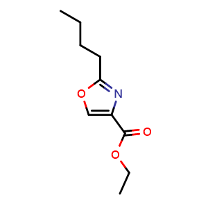 Chemical structure of Ethyl 2-Butyloxazole-4-carboxylate , CAS 1134024-20-6, AChemBlock V146261